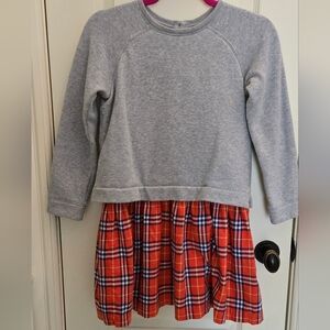 Burberry Gray and Red Plaid Kids Formal Dress